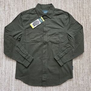 Woolrich Men's Olive Green Lightweight Button Down Shirt